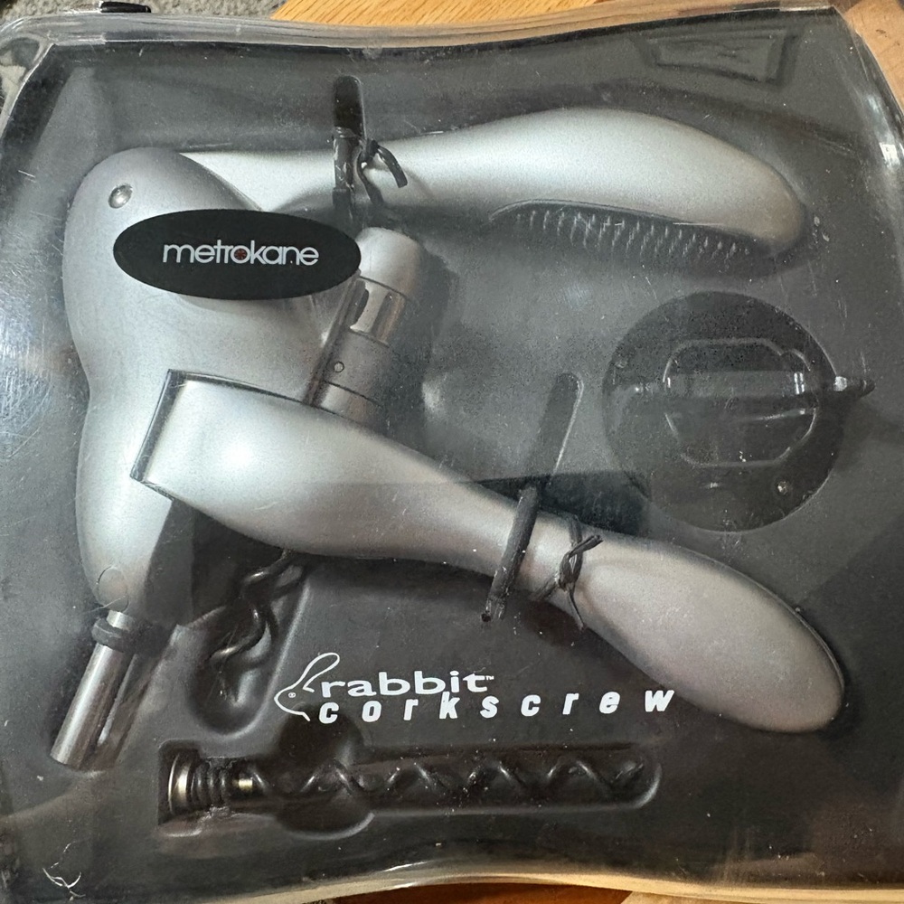 Metrokane original Rabbit lever corkscrew wine‎ opener set New in box